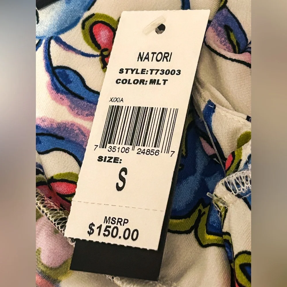 Nwt Natori Sz S Floral Aztec Tribal Geometric Flowy V Neck Maxi Dress Boho Y2K - Picture 8 of 10